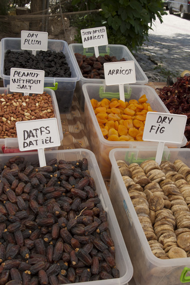 Vast array of dried fruits at Kalkan market