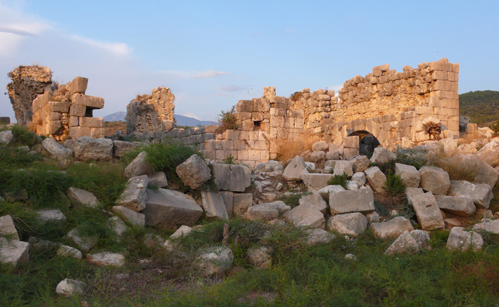 Ruins at Patara at sunset